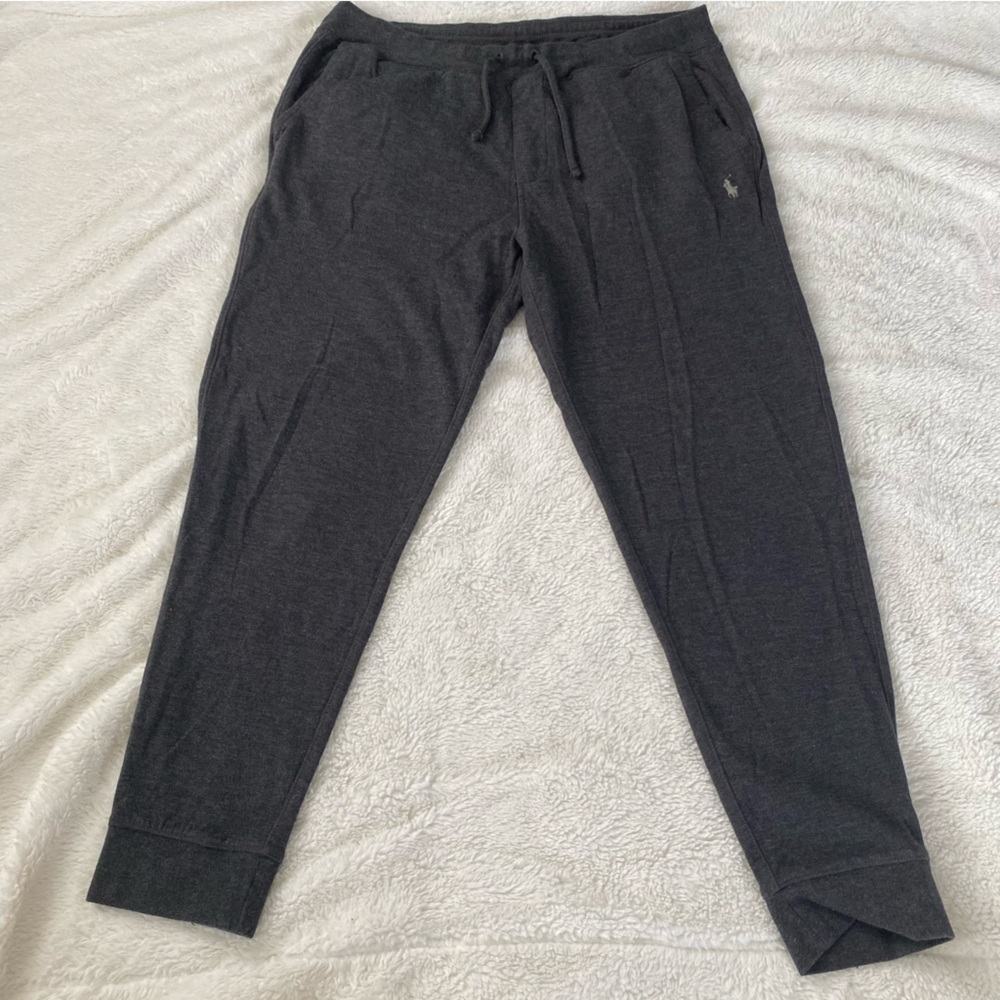 Men’s Polo gray sweatpants drawstring elastic waist with pockets size M